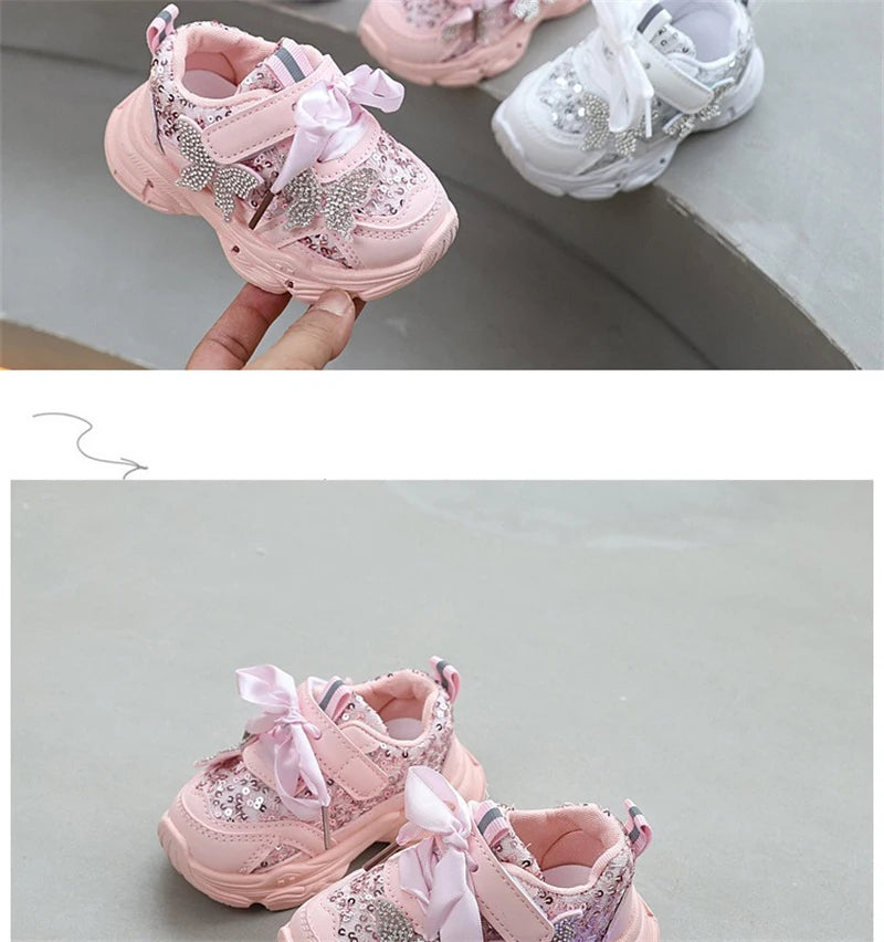 2026 New Girls Soft Sole Non-Slip Shoes Cute Princess Casual Sneakers Lightweight Sport Shoes for Toddler Little Girls Spring
