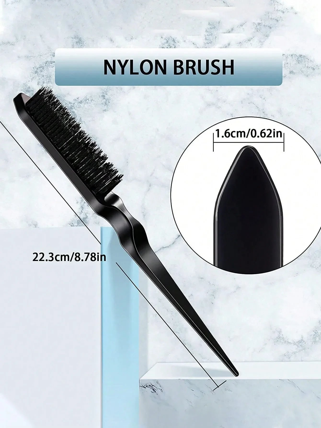 3pcs Styling Comb Set with Triple Tear Hair Brush Mouse Tail Comb Edge Brush, Salon Hair Styling Tool Special for Real Hair Wigs