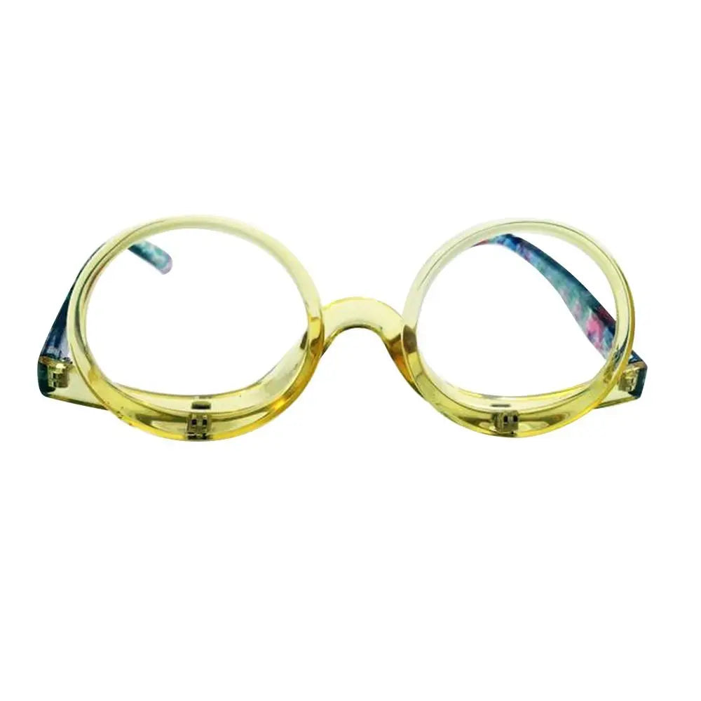 New Rotating Magnifying Makeup Reading Glasses For Women Folding Clamshell Cosmetic Presbyopic Glasses For Elder Unisex