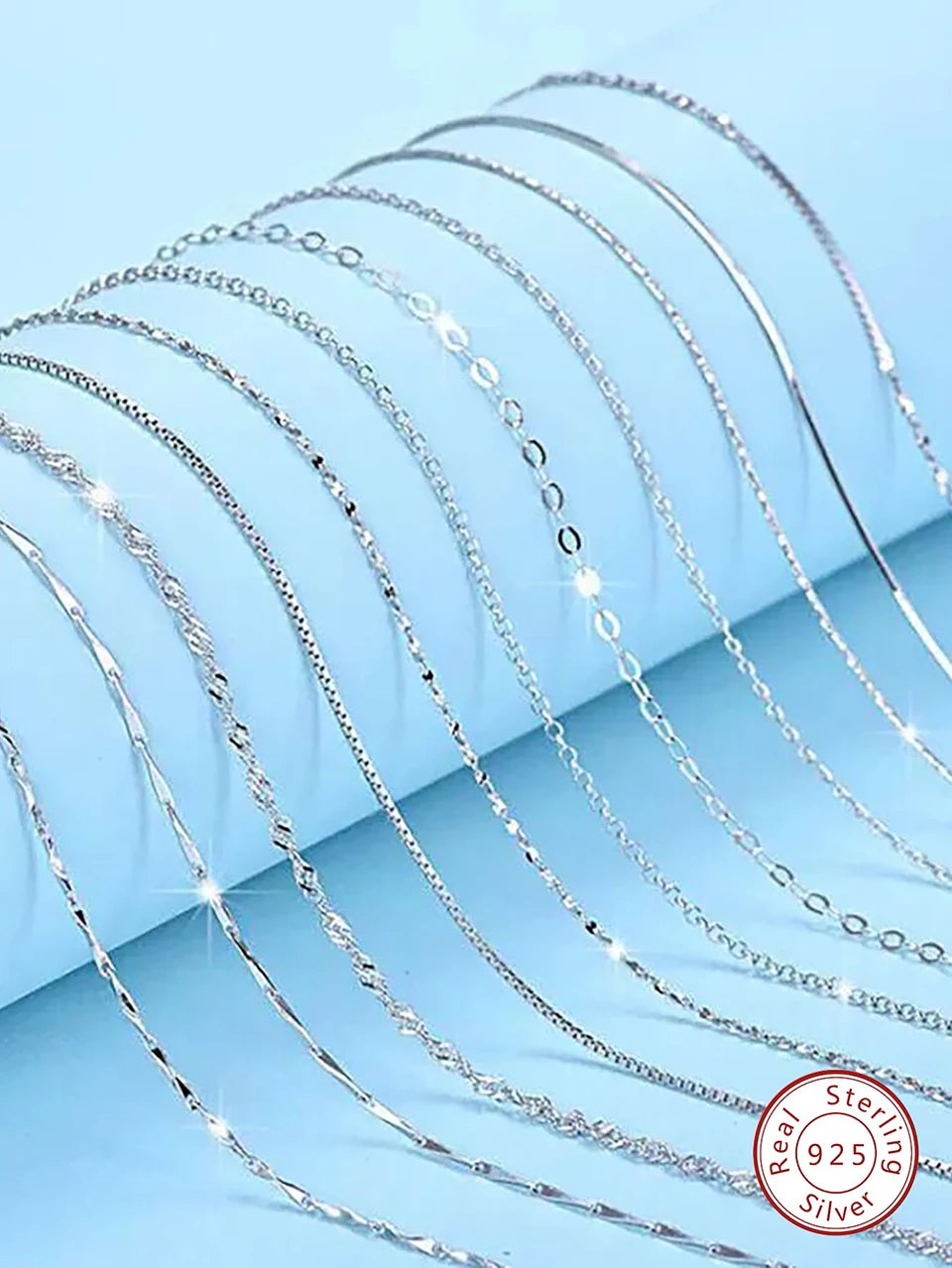 GRA 40cm 45cm Minimalist Female Necklace for Women on Neck Real 925 Sterling Silver Chain Necklaces Girls Fashion Fine Jewelry