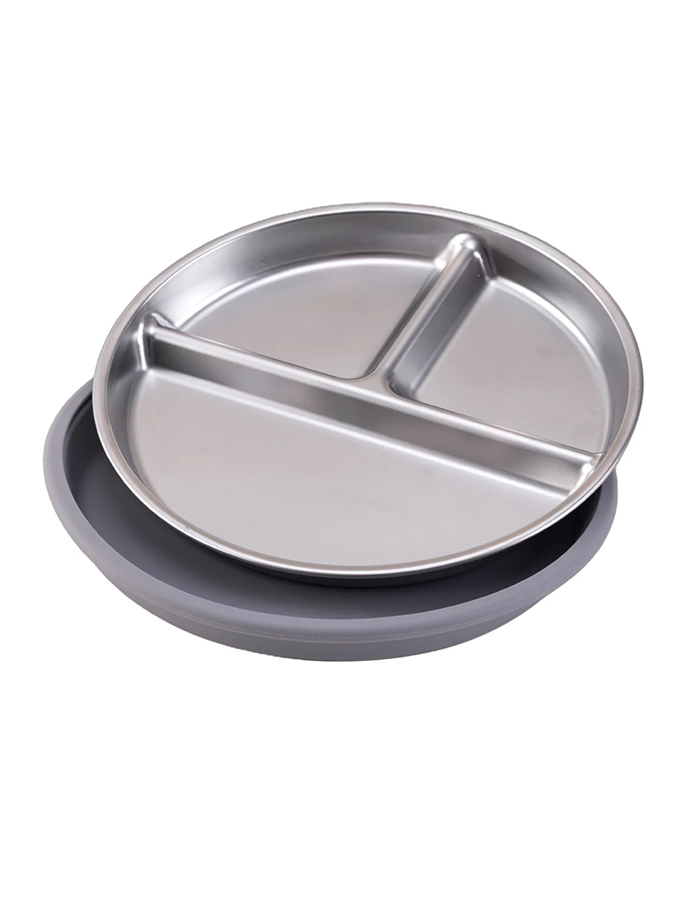 1PCS Stainless Steel Plate Detachable Suction Feeding Bowl For Baby  BPA Free Silicone Dishes Tableware Baby Newborn Items