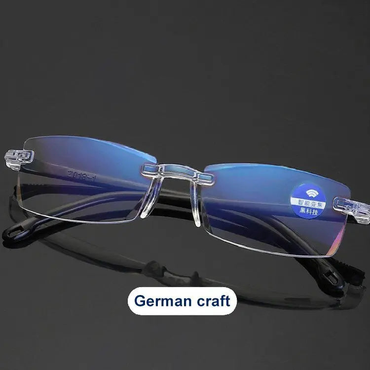 Frameless Smart zoom HD reading glassesAnti-blue Light reading glasses for men and women Near And Far Anti-radiation Glasses