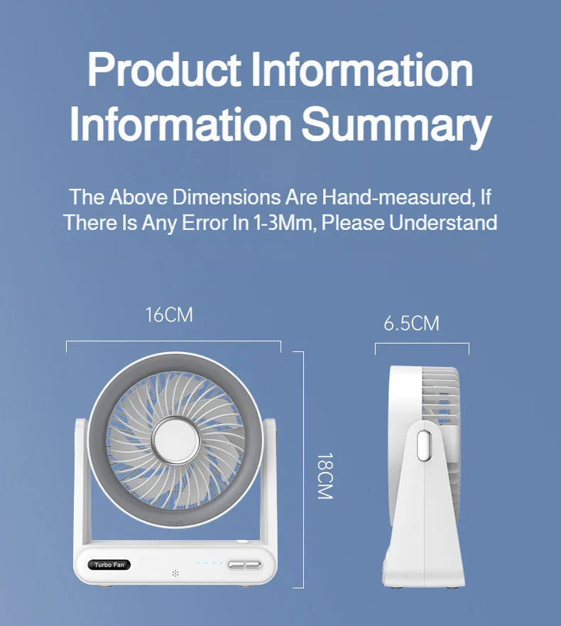 Desk Fan with Smart Voice Control Timer Wall Mountable Mini Portable USB Circulator Fan for Home Office