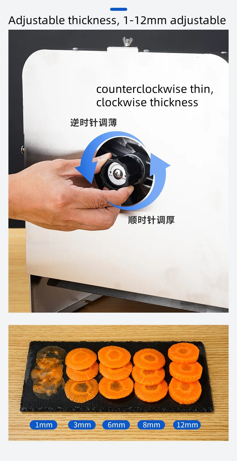 Electric Commercial Manual Slicer Cutting Fruit Machine Lemon Slicer Potato Carrot Ginger Slices Lotus Root Slices