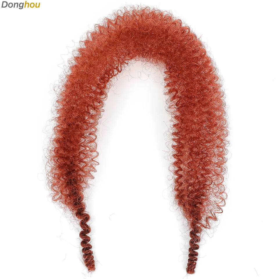 Donghou Ombre Blonde Ginger Afro Twist Hair 350 1B 30 27 613 Bug Colors Springy Twist Braiding Hair for Soft Locs Marley Braids