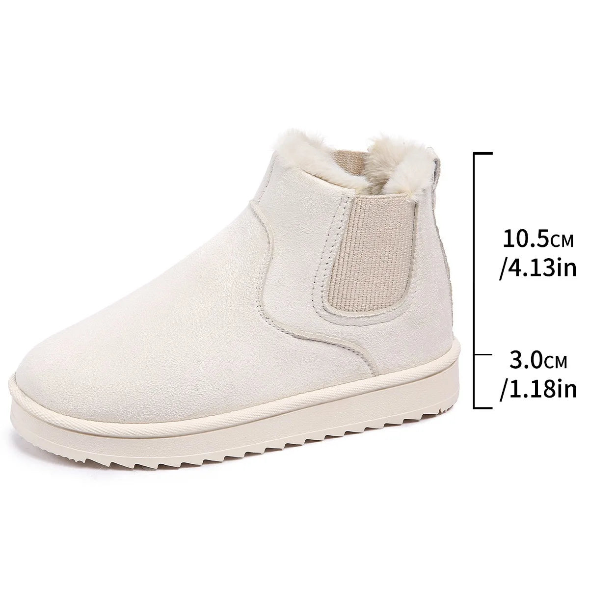 Large Size Winter Boots Women's 2025 New Thickened Fleece Lined Fashionable Warm Slip-On Short Boots Cotton Shoes Women