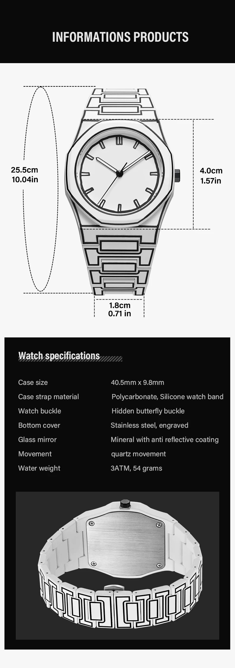 SHUAIKE 1142-14 Creative Fashion Sports and Leisure Style Lightweight Waterproof Sketching Quartz Watch for Men and Women