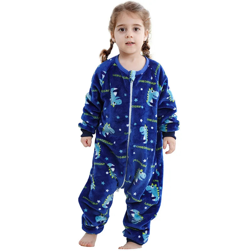 Kids Animal Dinosaur Kigurumi Costume Cosplay Cartoon Jumpsuit for Children Halloween Christmas Girls Boys Hooded Pajamas Onesie