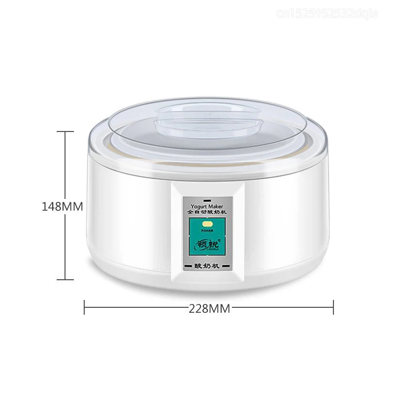 Kbxstart Automatic Yogurt Maker Machine 1.5L Natto Rice Wine Maker DIY Tool Stainless Steel Inner Yoghurt Beker 220V