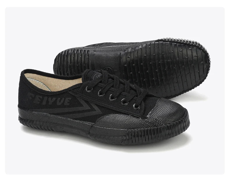 DaFu Flying Men's Running Jump Far Athletic Shoes Sports Women's Canvas Couple's Black Shoes Low Top Breathable Rubber Sole