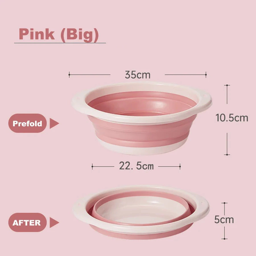 Baby Folding Washbasin Portable Kids Washbasin Silicone Hang Home Storage Basin Foot Buttock Laundry Tub Kitchen Accessories