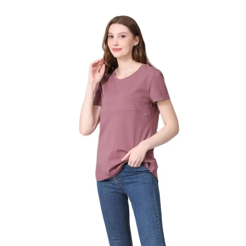Emotion Moms Summer Invisible Zipper Pregnancy Maternity Top Lactation Clothing Breastfeeding For Pregnant Women Big Size