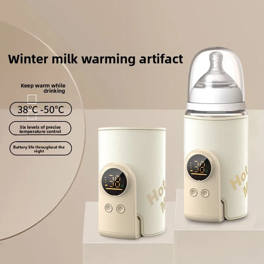 Multifunctional USB Baby Bottle Warmer with Smart Temperature Control Screen High Capacity Feeding Bottle Warmer for Newborns