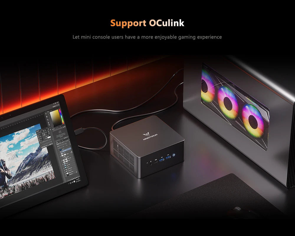 MINISFORUM UM890 UM880 Pro AMD Ryzen 9 8945HS R7 8845HS Mini PC Gaming 2*USB4.0 2*DDR5 2*PCIE4.0 Window11 Desktop Computer WiFi6