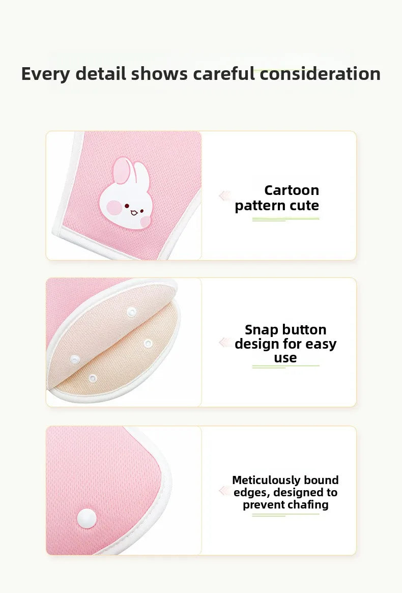 Universal Cartoon Car Seat Belt Cover Set Adjustable Car Safety Belt Cover Shoulder Pad for Kids Adults Car Interior Accessories