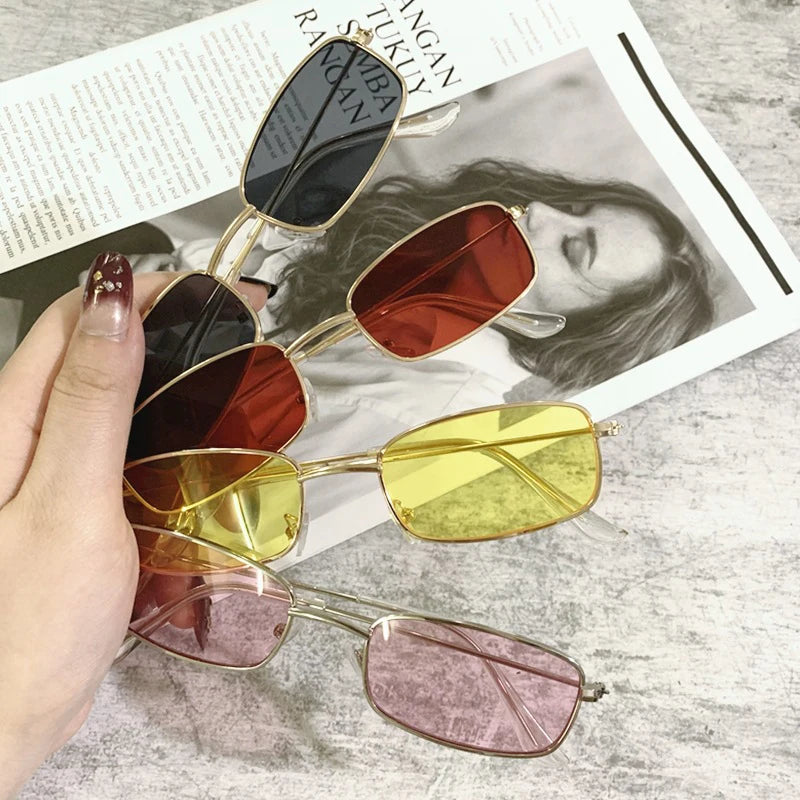 Fashion Retro Small Square Frame Sunglasses For Women Men Rectangle Sun Glasses Summer UV Protection Shades Vintage Eyewear