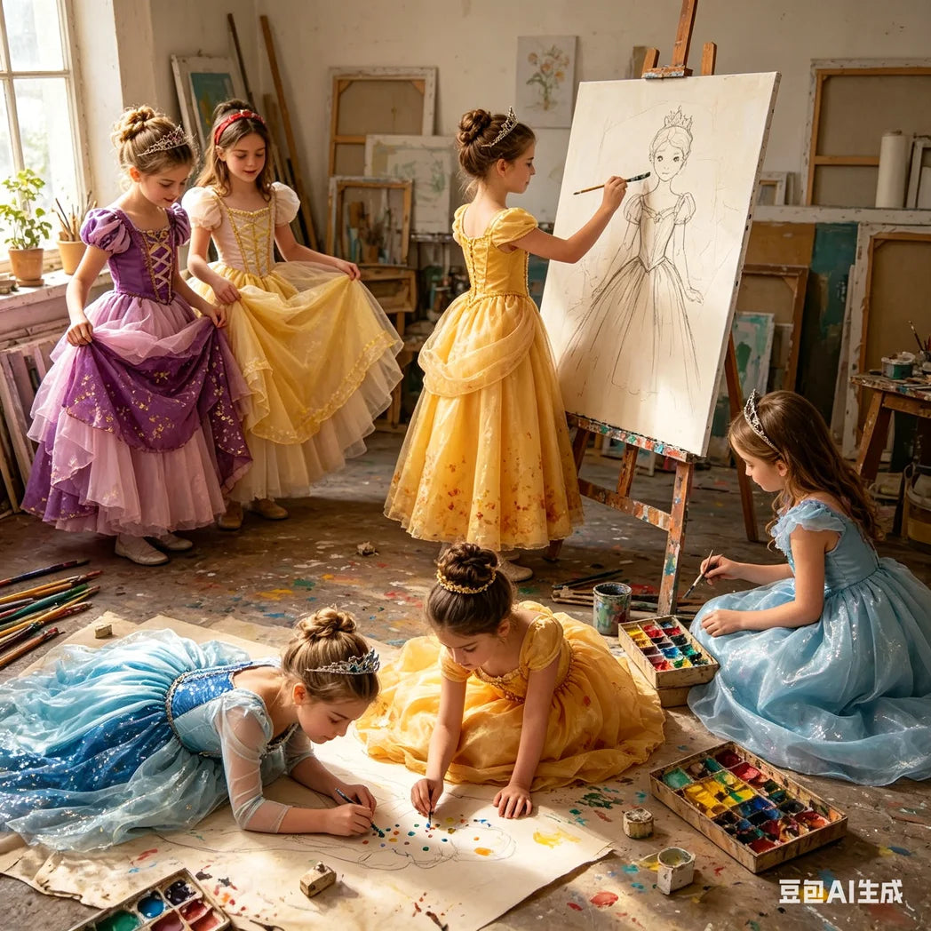 Halloween Birthday Carnival Princess Costume Dress Elsa Anna Snow White Aurora Moana Rapunzel Mermaid Belle for Girls 2-8Y
