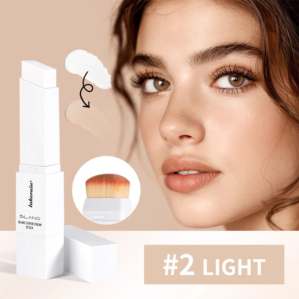 Lakerain Blanc Cover Cream Stick Dual-ended Design Waterproof Foundation Coverage Travel Bronze Creamy Foundation Natural Makeup