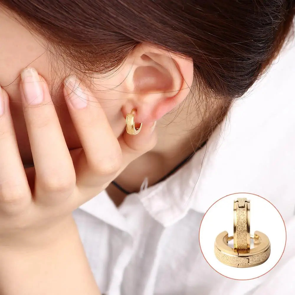 Mens Huggie Fashion Earring Man Jewelry Gold Simple Circle Hoop Earrings Polish