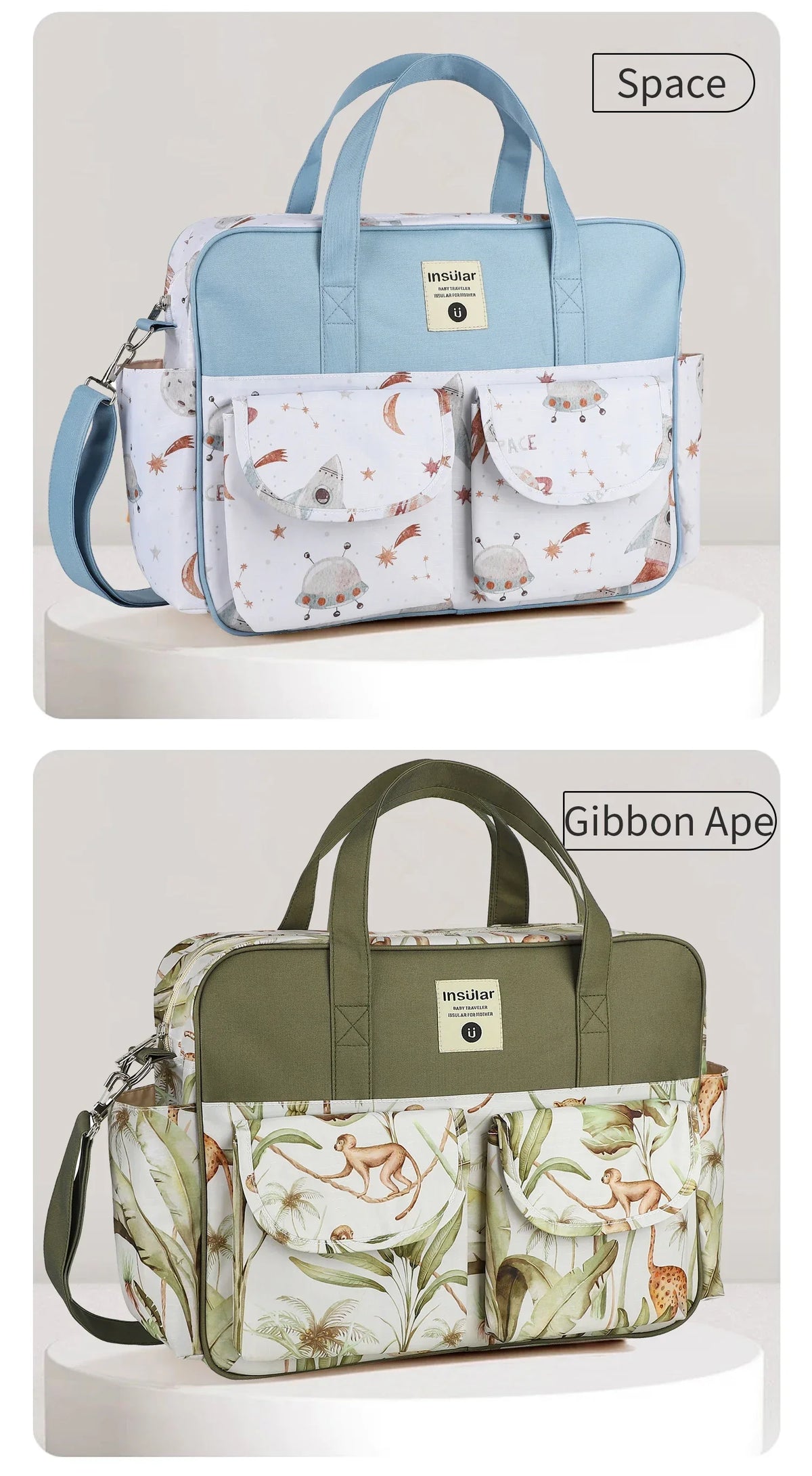 Fashion Mommy Bag Oxford Fabric Go out Cartoon Waterproof Travel Tote Multifunctional Women Handbag Shoulder Bag Large Capacity