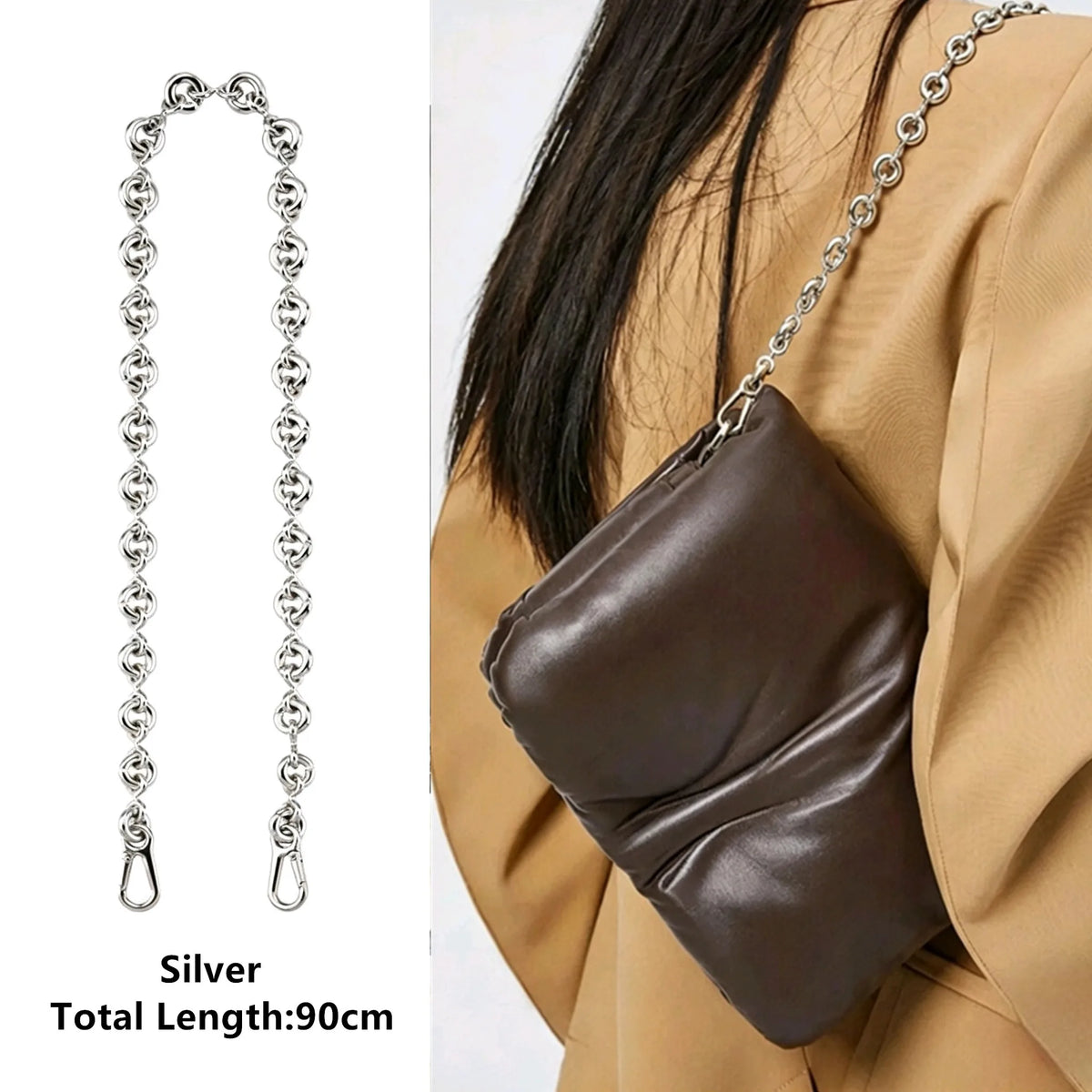 New Women Replaceable Alloy Bag Chain Strap Detachable Purse Handbag Bag Straps Resin Crossbody DlY Shoulder Bag Accessories