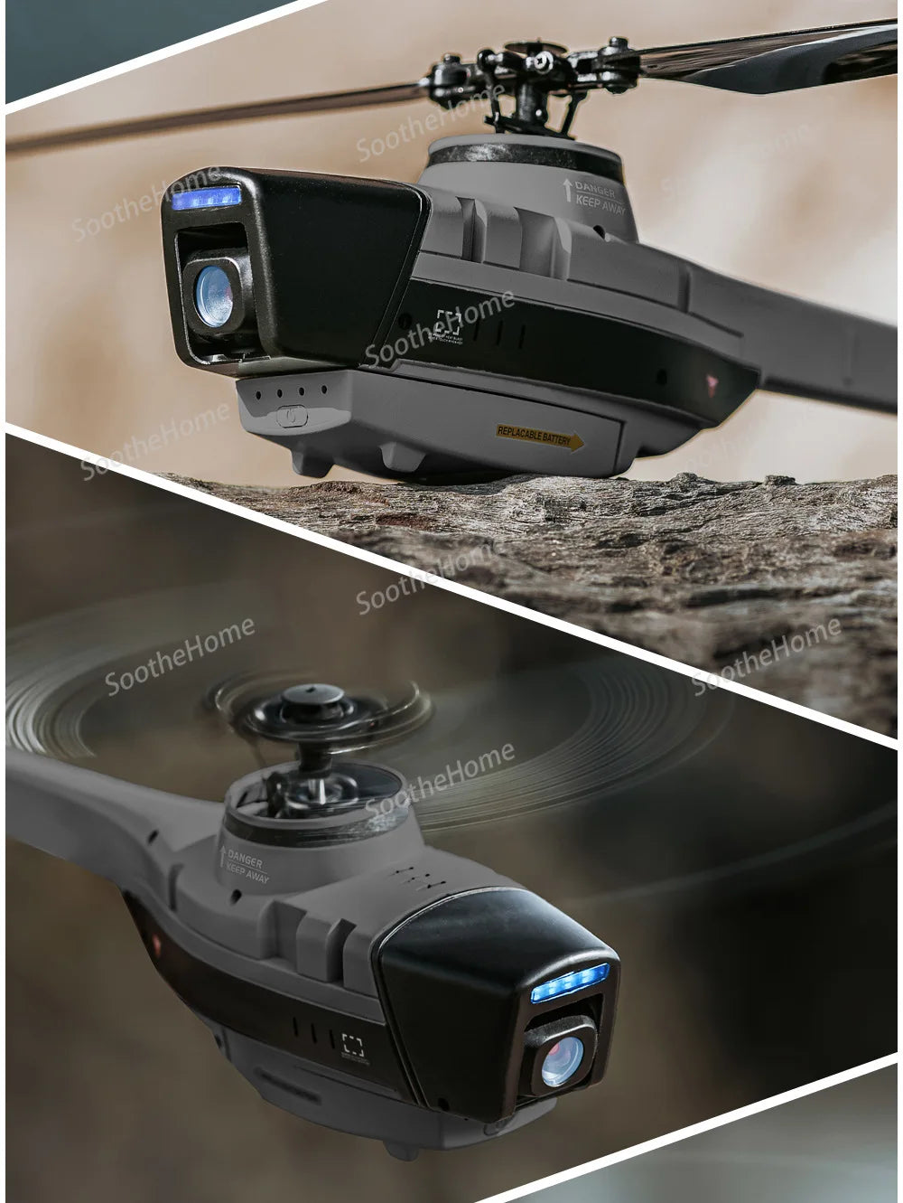 C128 RC Helicopter  2.4G System  Remote Control 1080P Camera Wifi FPV 6-Axis Sentry Drone RC Helicopter Toy
