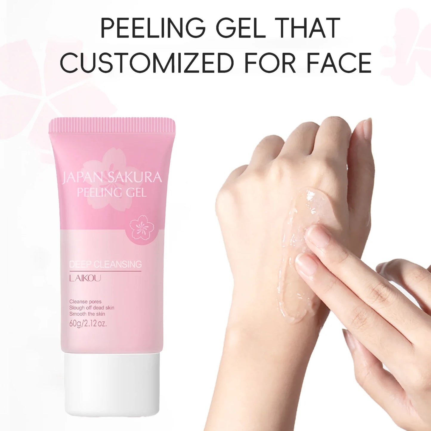 LAIKOU Sakura Face Peeling Gel Facial Exfoliation Cleans Pores Moisturizing Oil Control  Facial Scrub Skin Care 60g