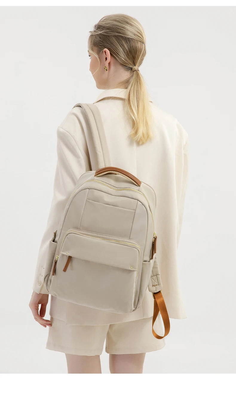 Luxury Laptop Backpacks for Women 15.6" Size Notebook Bag Large Cabin Space Business Travelbag Ladies Bookbags Big Zipper Pocket