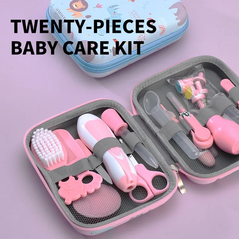 20pcs Baby Healthcare and Grooming Kit for Newborn Kids Infant Safety Care Set with Hair Brush Comb Nail Clipper Nasal Aspirator