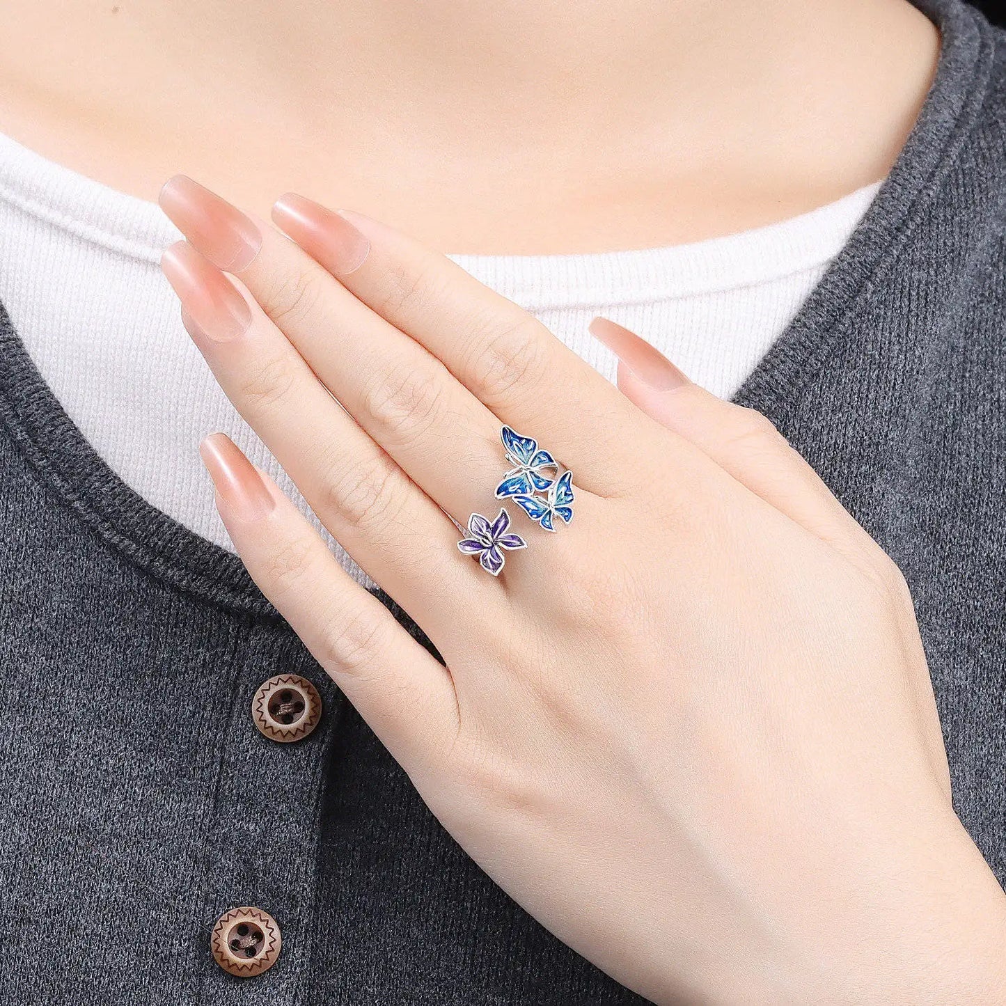 Original 925 Sterling Silver Zircon Bone Balloon Dog Adjustable Open Ring Fine Jewelry Luxury Gift for Women Birthday Party 2026