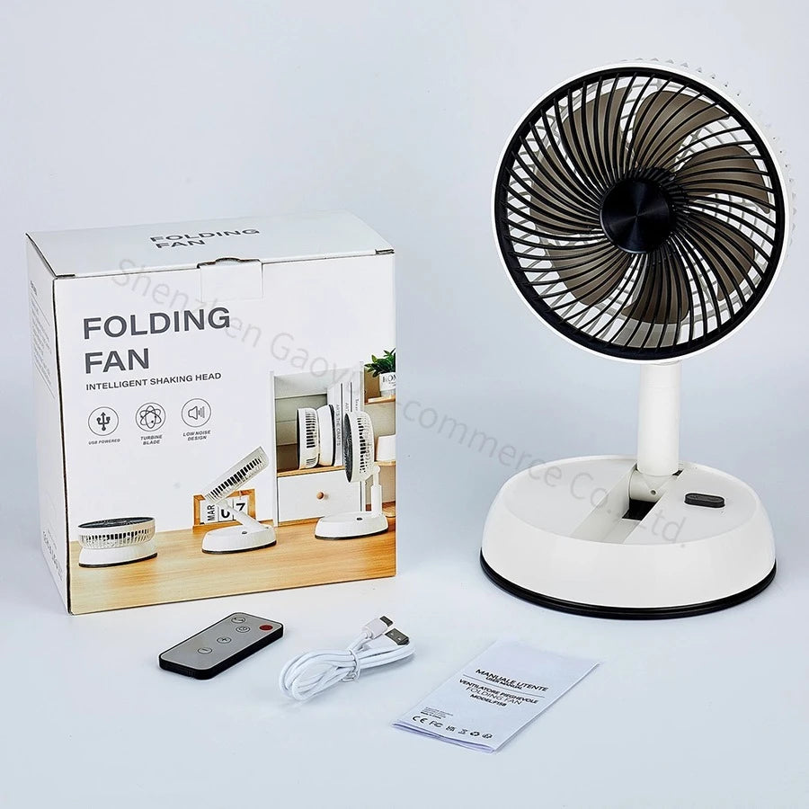 New Telescopic Fan Is Easy To Store Outdoor Shaking Head and Remote Control Fan Charging Table and Ground Dual-purpose Static.