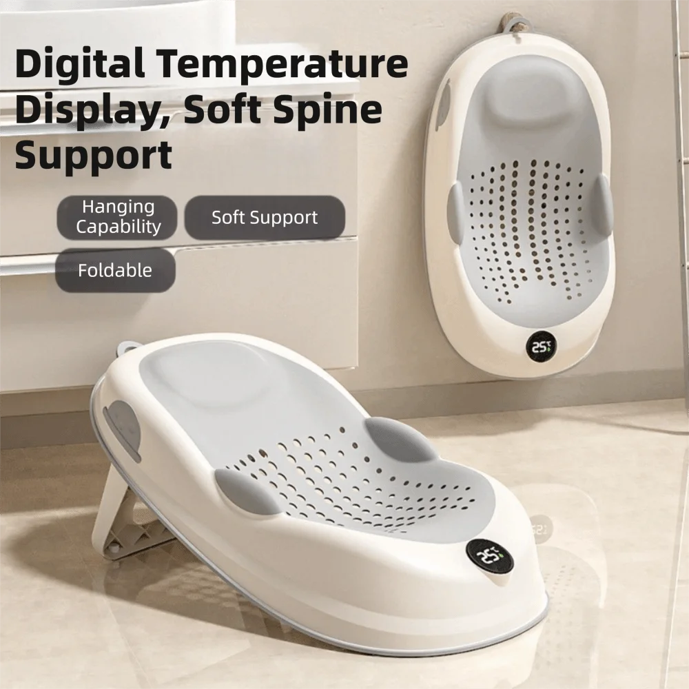 Temperature Sensing Bath Seat Mat Support Structure Mesh Material Baby Bath Net Comfortable Easy to Use Bath Rack Infant Care