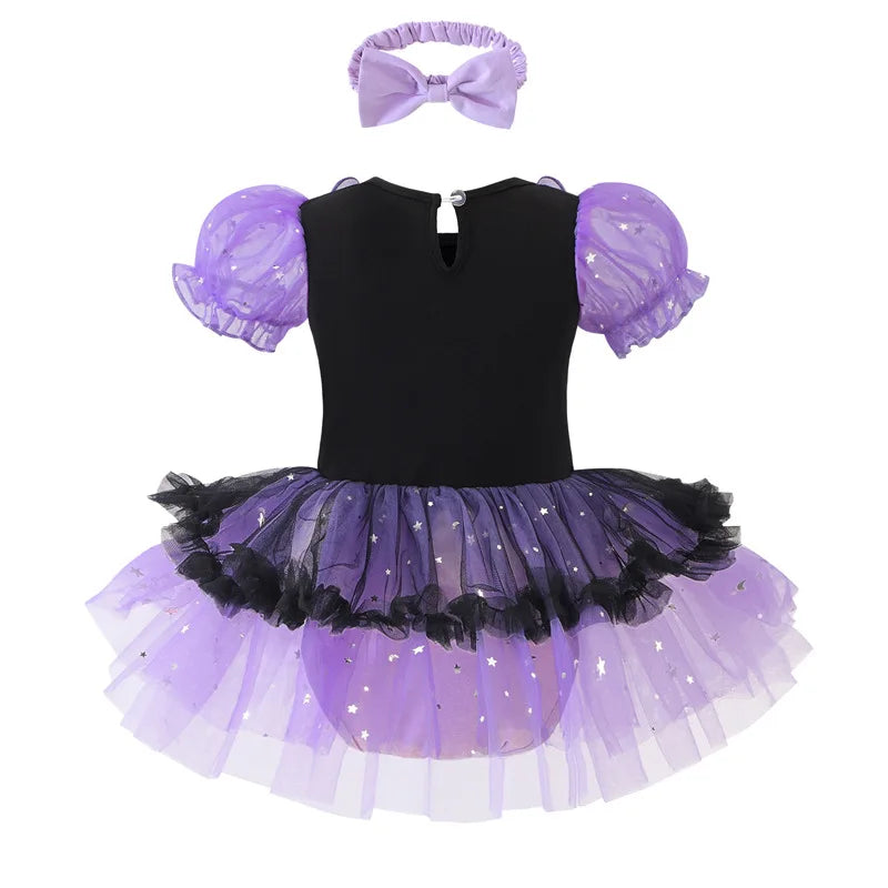 Baby Girls Belle Princess Outfit Anna Elsa Infant Baby Dress Kids Romper Witch Halloween Cosplay Clothes Birthday Costume Dress