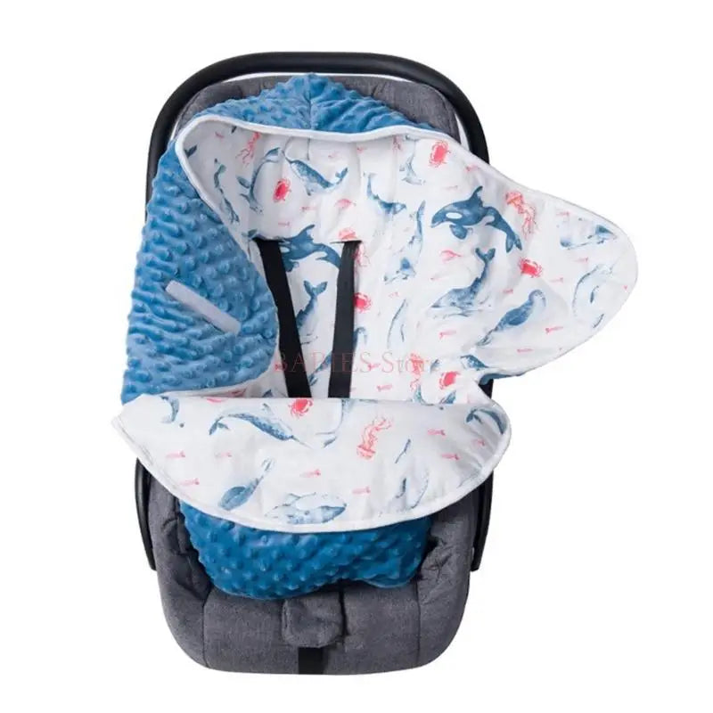 C9GB Baby Car Seats Wrap Blanket Breathable Cotton Baby Swaddles Multiple Pattern
