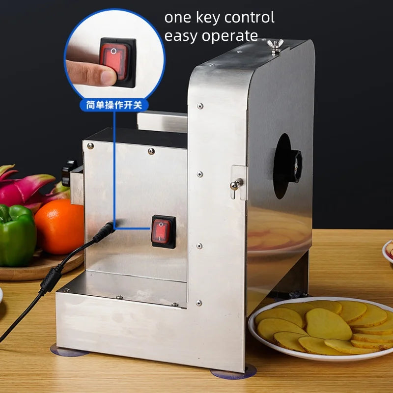 Electric Commercial Manual Slicer Cutting Fruit Machine Lemon Slicer Potato Carrot Ginger Slices Lotus Root Slices