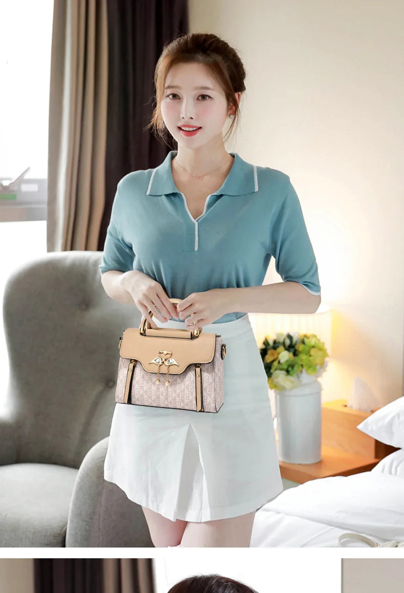 Women's Handbag, New Fashion Trend, Embossed Solid Color, Versatile Casual Shoulder and Crossbody Bag for Women