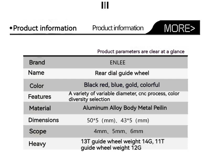 ENLEE Bike Aluminum Alloy Guide Wheel Pulley Rear Derailleur 11T 13T Guide MTB Ceramic Bearing Jockey Wheel For 4/5/6MM