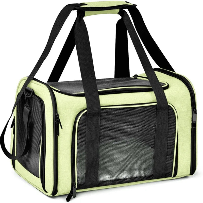 Airline Approved Pet Carrier for Cats & Dogs – Foldable Dog Bag with Soft Mat, Breathable Mesh Windows, Travel-Ready Cat Carrier