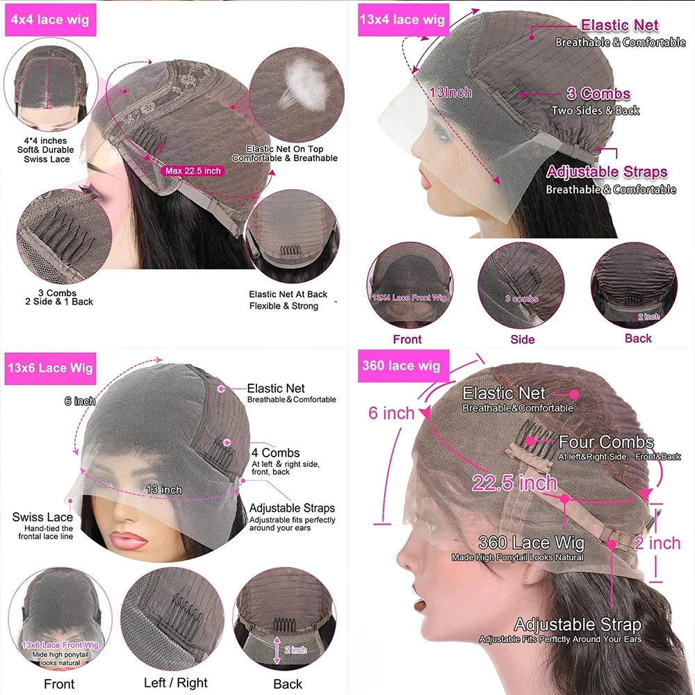 360 Full Lace Wig Human Hair Pre Plucked 250 Density Human Hair Wigs Body Wave 13x6 HD Lace Frontal Wig Glueless Wig  human hair