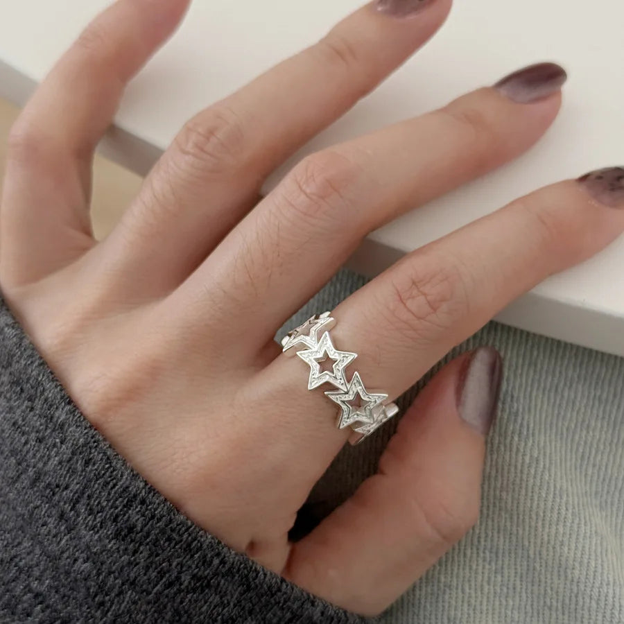 VENTFILLE 925 Sterling Silver Rings for Women Couple Blue Stone Star Jewelry  Party Birthday Gift Dropshipping Wholesale