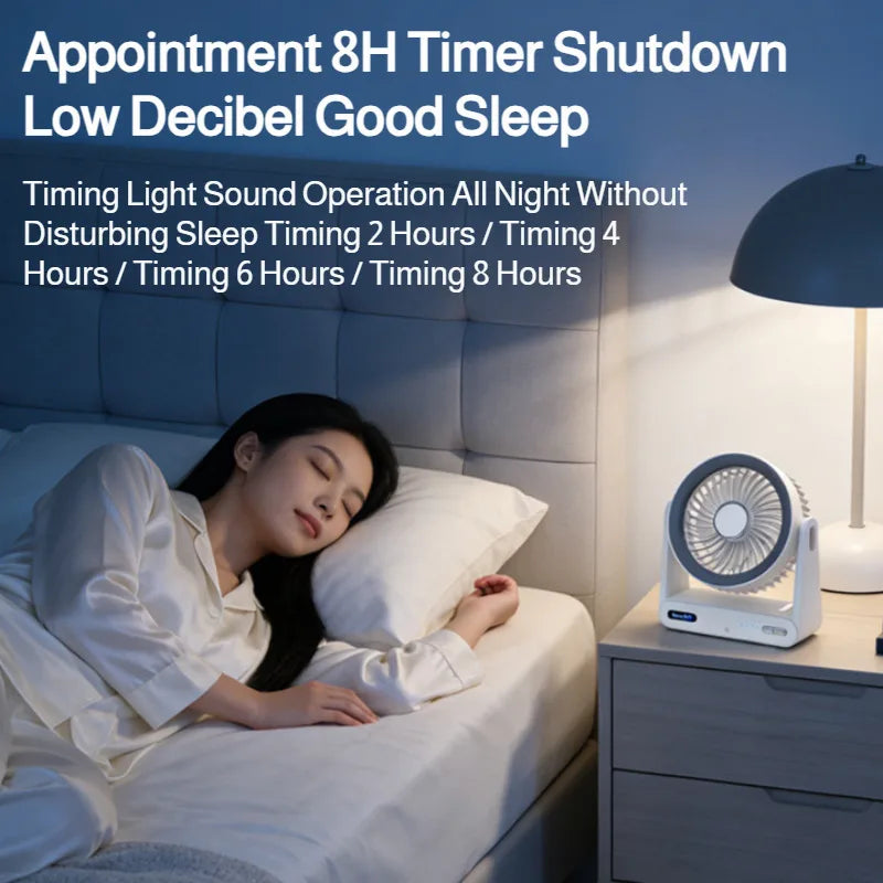 Desk Fan with Smart Voice Control Timer Wall Mountable Mini Portable USB Circulator Fan for Home Office