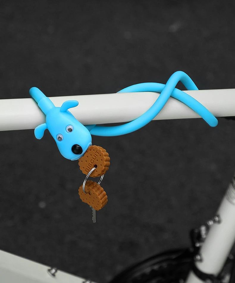 Bike Lock Creative Puppy Children's Bike Anti-theft Cute Cartoon Ring Portable Key Lock Cycling Gear Road Bike Riding Equipment