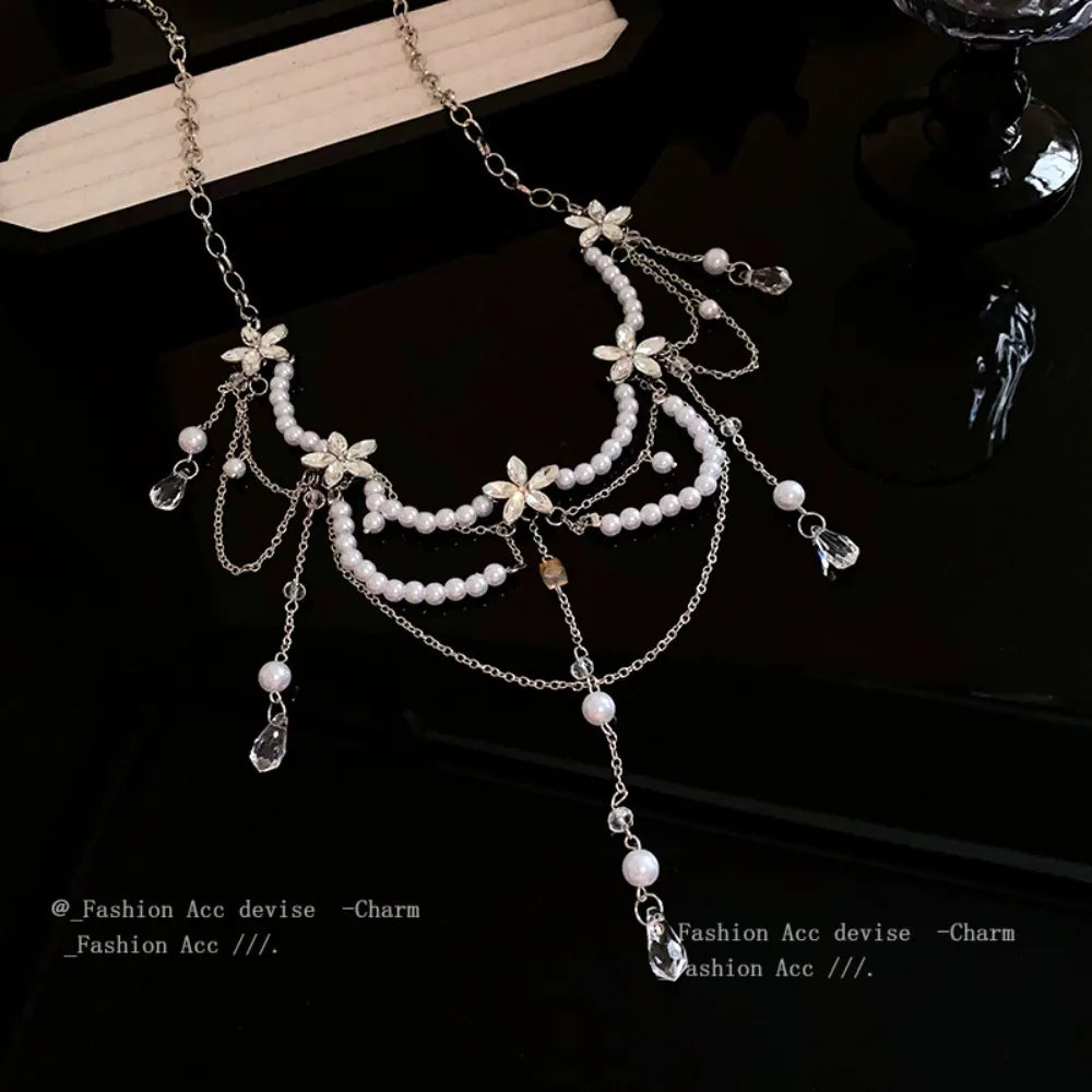 Fashion Elegant Pearl Waist Chains Waist Accessory Versatile Floral Belly Chain Boho Hip Chain Women
