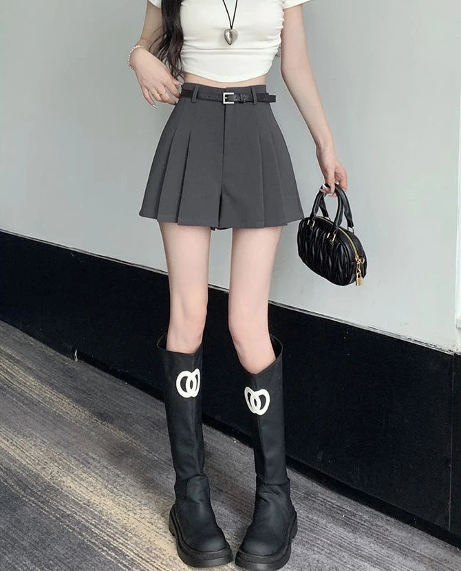 Women's Shorts High Waist Female Short Pants Black Wide Culotte Skirt To Wear XL Flowy Stretchy Harajuku Fashion Cheap Designer