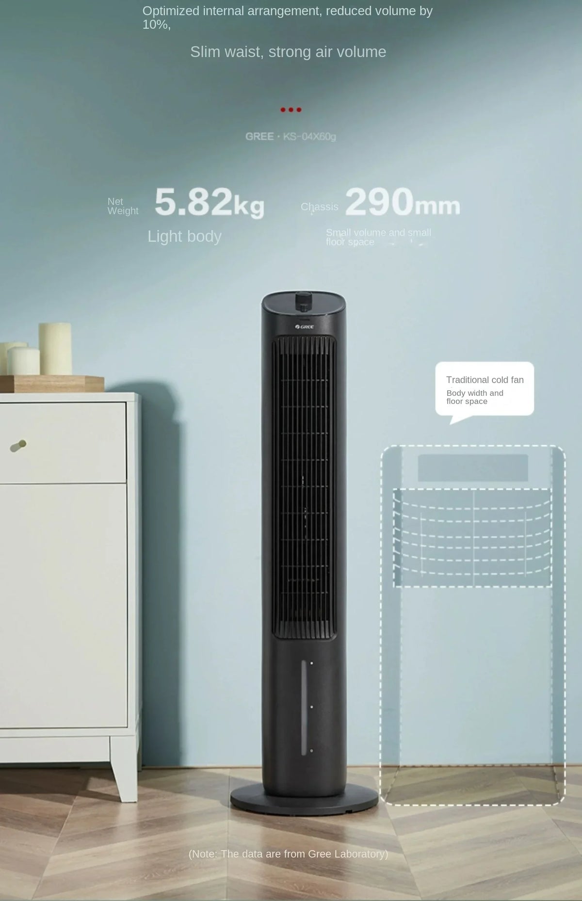 Gree 220V Air Conditioning Fan Household Mobile Tower Cooler Small Air Cooler LYH