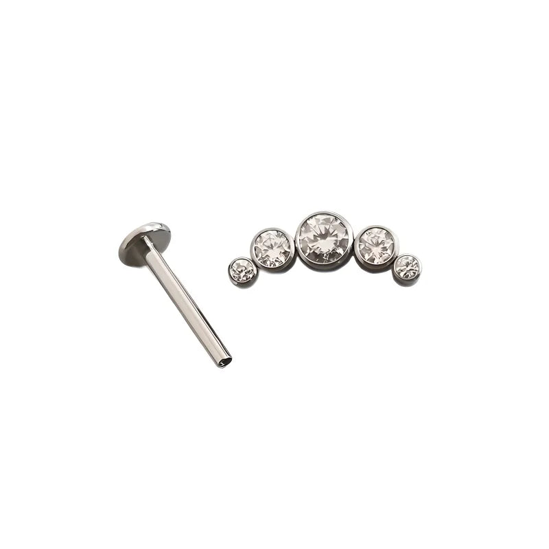 10 Pcs Titanium Earrings Tragus Cartilage CZ Helix Conch Nose Rings Flat Back Piercing Body Jewelry for Women and Men