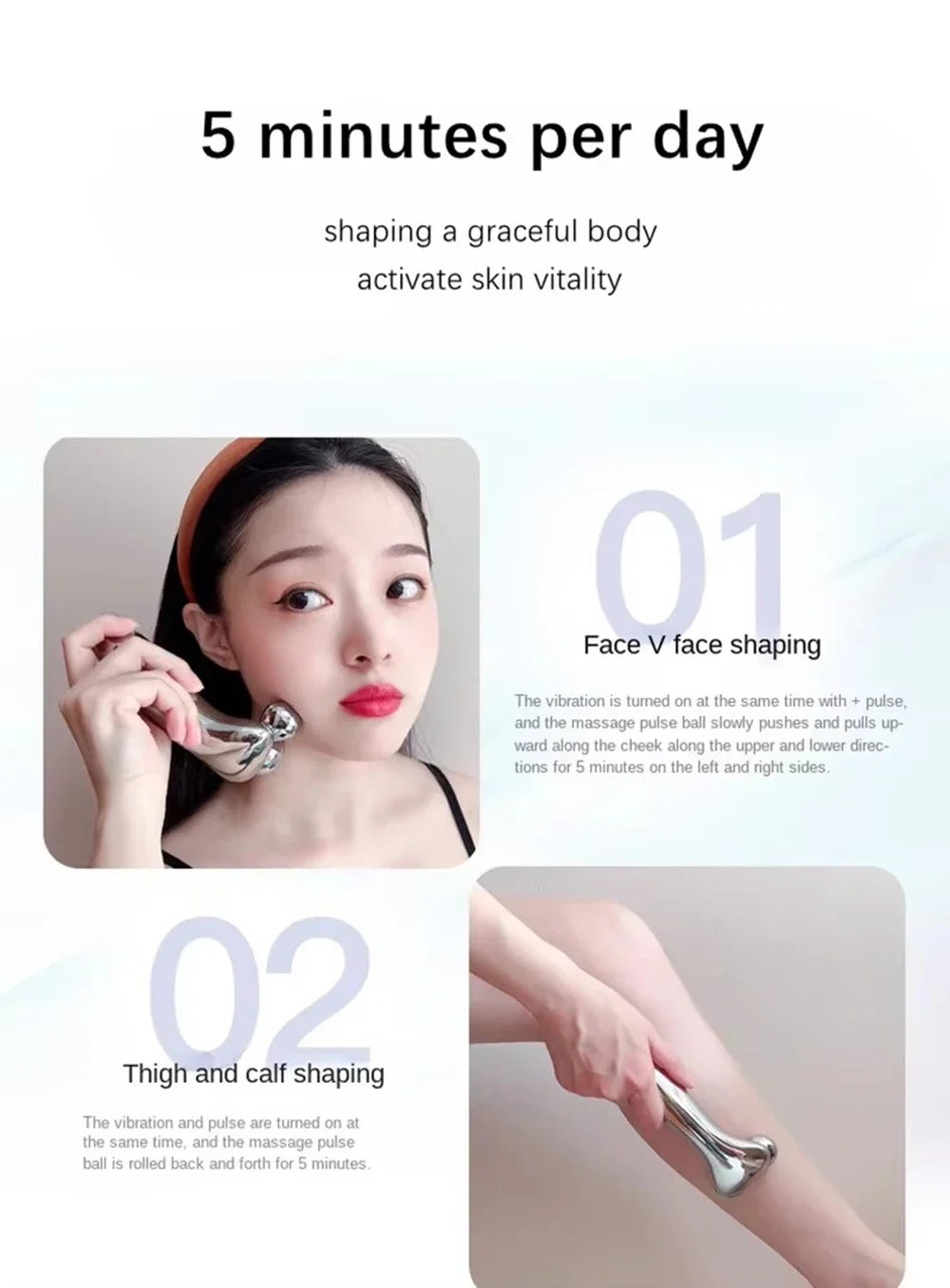 Electric Facial Micro-current Beauty Instrument LED Display Face Lift Roller Massager Skin Tighten Massage Beauty Devices