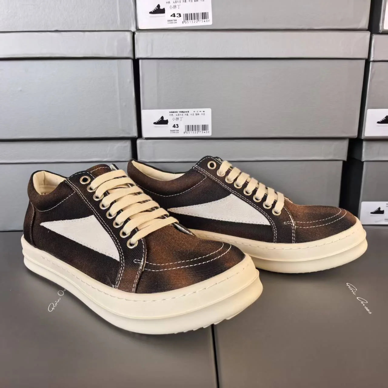 Men Casual Shoe Brand Black Brown Canvas Low Top Shoes High Quality Cowhide Luxury White Leather Sneakers Women Flat Sneaker