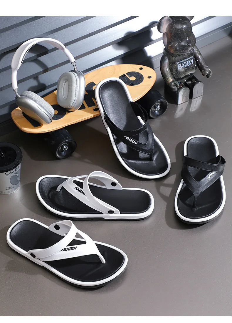 Flip-flops men's fashion trend summer foreign trade cross-border external wear breathable and wear-resistant toes two sandals