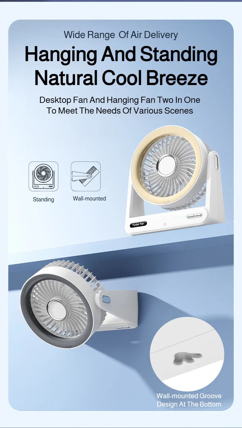 Desk Fan with Smart Voice Control Timer Wall Mountable Mini Portable USB Circulator Fan for Home Office